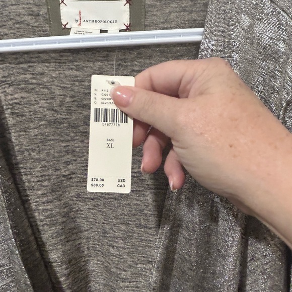 NWT ANTHROPOLOGIE Women’s Metallic Wrap Top XL - Picture 2 of 5